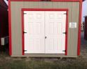 10'x12' Garden Shed with
6' Double Fiberglass Door
This building has a low down payment of $100.00. After the deposit is made we offer free delivery up to 50 miles from the Jonesboro lot.