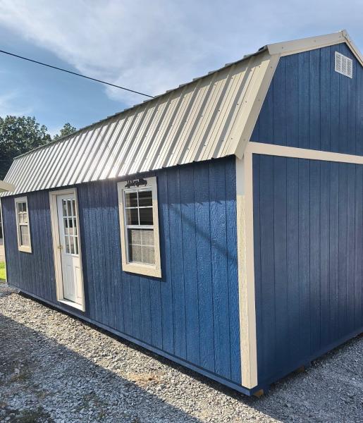 Navy 12’X24’ Side Lofted Barn