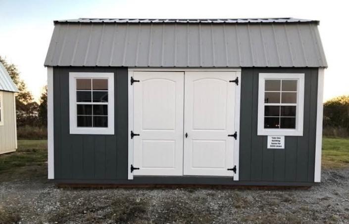 Building #16222 
12’x16’ Side Lofted Barn
$6,795.00 Cash plus sales tax
          Or
$200 Down Payment 

Monthly payments 
$305.32 / 36 Months
$274.79 / 48 Months
$244.26 / 60 Months
$212.74 / 72 Months
Sales Tax will be added to each payment